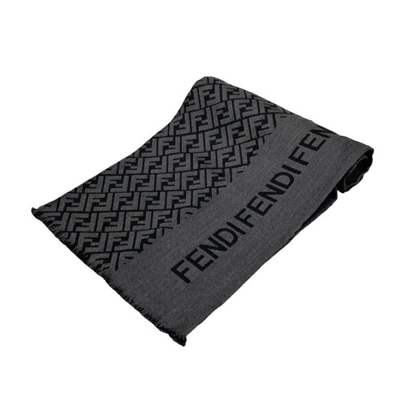 FENDI Zucca - Black Gray Scarf 225-071625 - Picture 1 of 5